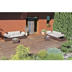 Sofa Milano 2 v 1 z technoratanu  Beige / Beige