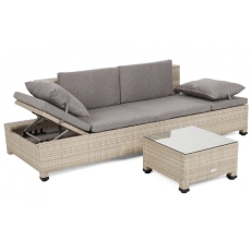Sofa Milano 2 v 1 z technoratanu  Beige / Beige