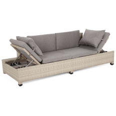 Sofa Milano 2 v 1 z technoratanu  Beige / Beige