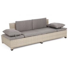 Sofa Milano 2 v 1 z technoratanu  Beige / Beige