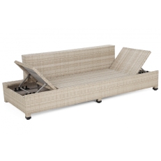 Sofa Milano 2 v 1 z technoratanu  Beige / Beige