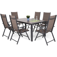 Zahradní nábytek Ibiza Alu Grey / Taupe 6+1