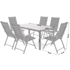 Zahradní nábytek Ibiza Alu Grey / Taupe 6+1