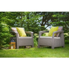 Zahradní sada Corfu II DUO - 75 x 70 x 79cm - cappucicno