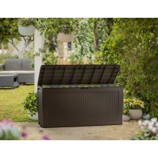 Zahradní úložný box Keter Samoa Rattan 270 L - 117 x 45 x 57 cm -  hnědý