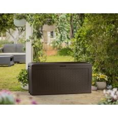 Zahradní úložný box Keter Samoa Rattan 270 L - 117 x 45 x 57 cm -  hnědý