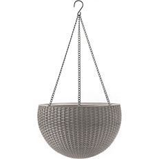 Závěsný květináč KETER Hanging Sphere - pískově šedý