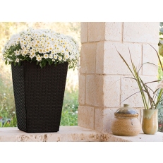 KETER Květináč Rattan Planter M - hnědý
