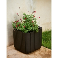 KETER Květináč Small Wood Look Planter S - hnědý