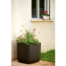 KETER Květináč Small Wood Look Planter S - hnědý