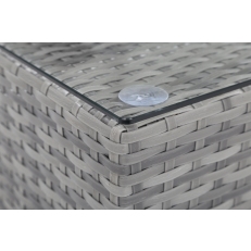 Rohová sedací souprava z technoratanu Panama Grey / Light Grey levá