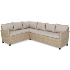 Rohová sedací souprava z technoratanu Lagos Beige