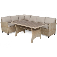 Rohová sedací souprava z technoratanu Lagos Beige