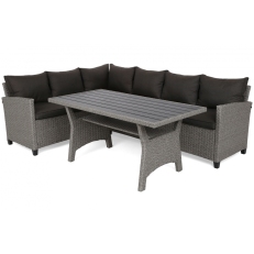 Rohová sedací souprava z technoratanu Lagos Muddy Grey / Black Melange