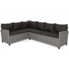 Rohová sedací souprava z technoratanu Lagos Muddy Grey / Black Melange
