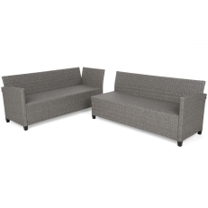 Rohová sedací souprava z technoratanu Lagos Muddy Grey / Black Melange