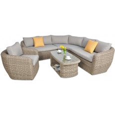 Rohový zahradní set ATENA CAFFE + křeslo Beige