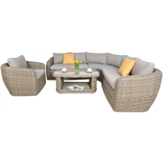 Rohový zahradní set ATENA CAFFE + křeslo Beige