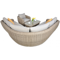 Rohový zahradní set ATENA CAFFE + křeslo Beige