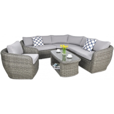 Rohový zahradní set ATENA CAFFE + křeslo Grey