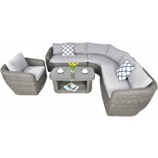 Rohový zahradní set ATENA CAFFE + křeslo Grey