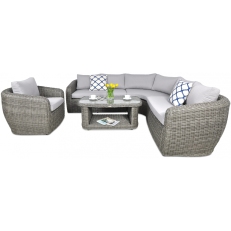 Rohový zahradní set ATENA CAFFE + křeslo Grey