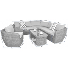 Rohový zahradní set ATENA CAFFE + křeslo Grey