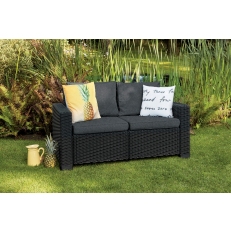 Dvoumístná zahradní pohovka KETER California Sofa- 141 x 68 x 72 cm - Grafit / coolgrey