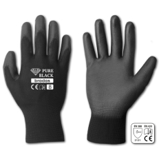 Ochranné rukavice z polyuretanu Bradas PURE BLACK vel. 11