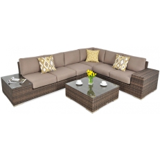 Rohový zahradní set AVOCADO Brown
