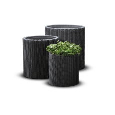 KETER Květináč Cylinder Planter M - antracit