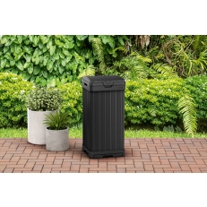 Zahradní odpadkový koš KETER Baltimore 125 L - 41 x 41 x 87,4 cm - černý
