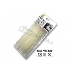 Stahovací pásky plastové  3,6x300mm BRADAS UV NEUTRAL - 100ks