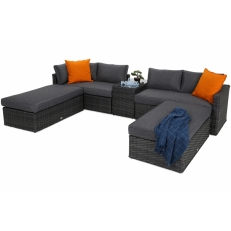 Zahradní rohový set SANTORINI Grey / Grey Melange