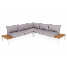 Zahradní rohový set BURGOS White / Platinum Grey