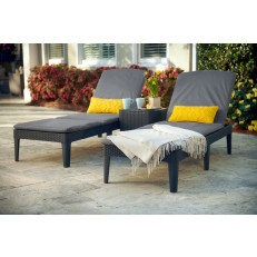 Lehátko KETER Jaipur s polstrem - 187 x 58 x 29 cm - grafit