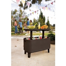 Zahradní barový stolek 2v1 KETER Breeze Bar - 83,5 x 40,5 x 50-74 cm - hnědý