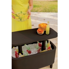 Zahradní barový stolek 2v1 KETER Breeze Bar - 83,5 x 40,5 x 50-74 cm - hnědý
