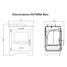 Krbová kamna VICTORIA Nero, slonová kost