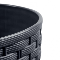 Závěsný květináč RATO ROUND + vklad, 25,6 cm - mocca