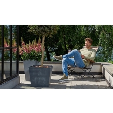 KETER Květináč Beton Conic Square Planter 40 L - šedý