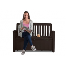 Zahradní lavice Keter Patio 227 L - 138,6 x 63,5 x 88 cm - hnědá
