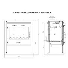 Krbová kamna s výměníkem VICTORIA Rubin B, slonová kost
