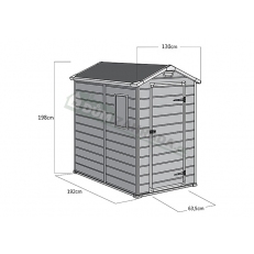 Zahradní domek Keter Manor 4x6 - 130 x 192 x 198 cm - šedý