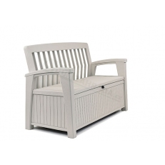 Zahradní lavice Keter Patio 227 L - 138,6 x 63,5 x 88 cm - bílá