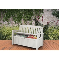 Zahradní lavice Keter Patio 227 L - 138,6 x 63,5 x 88 cm - bílá
