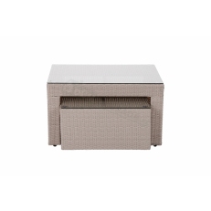 Rohová sedací souprava z technoratanu Milano Coffee Beige / Beige Melange