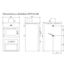 Krbová kamna s výměníkem PRITY K1 W8