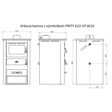 Krbová kamna s výměníkem PRITY K22 CP W10