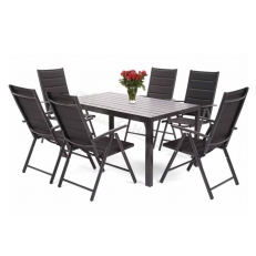 Zahradní nábytek Ibiza Alu Black / Black 6+1